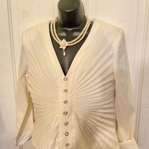 J.R.Nites white evening blouse L